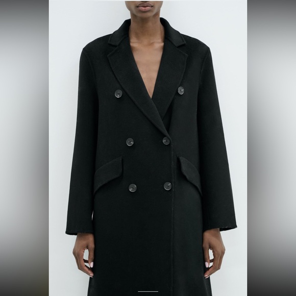 Zara wool blend double breasted coat - Picture 9 of 16